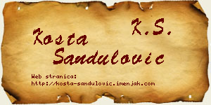 Kosta Sandulović vizit kartica